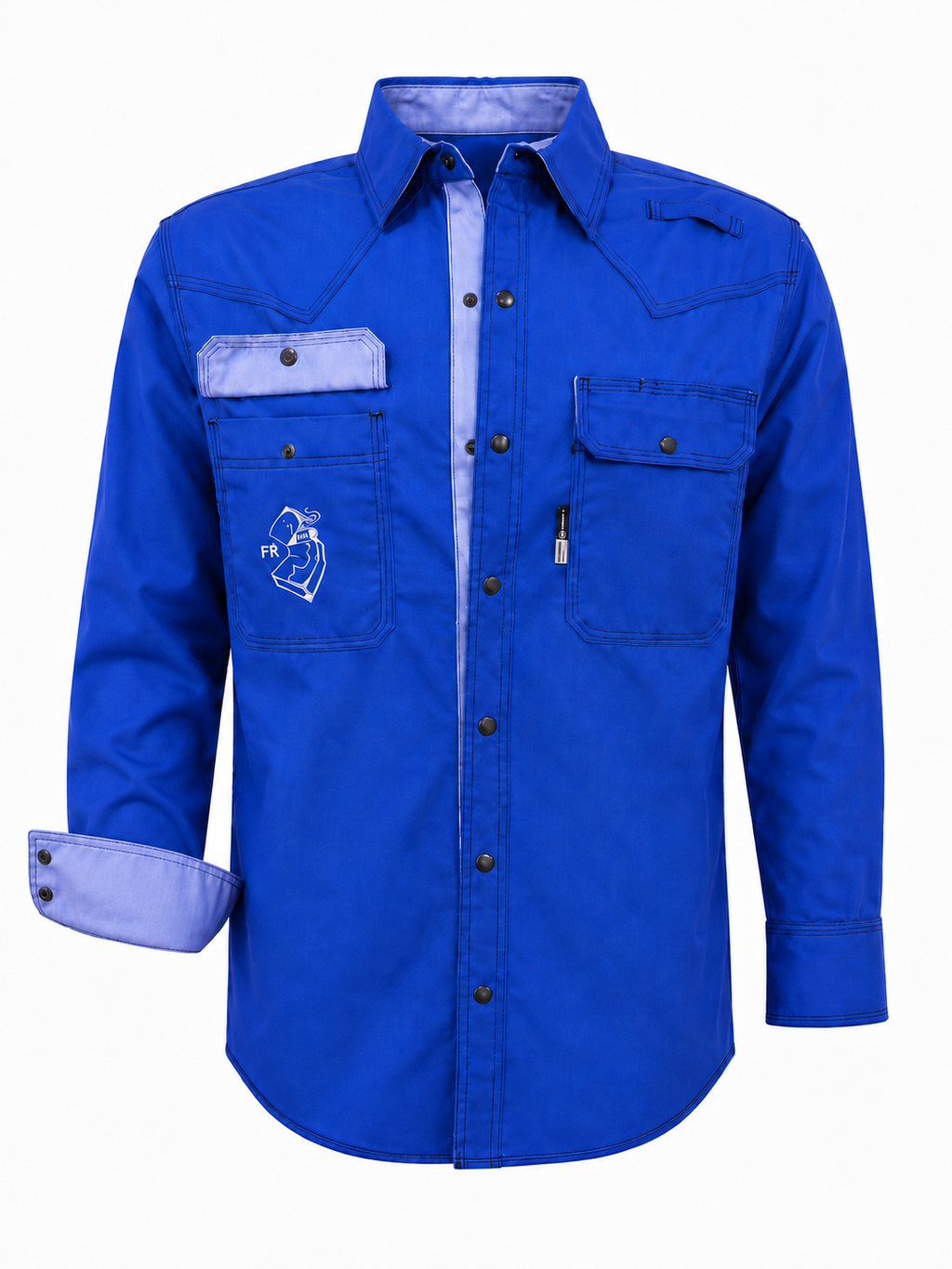 FR Western Style Button-up shirt  - Blue