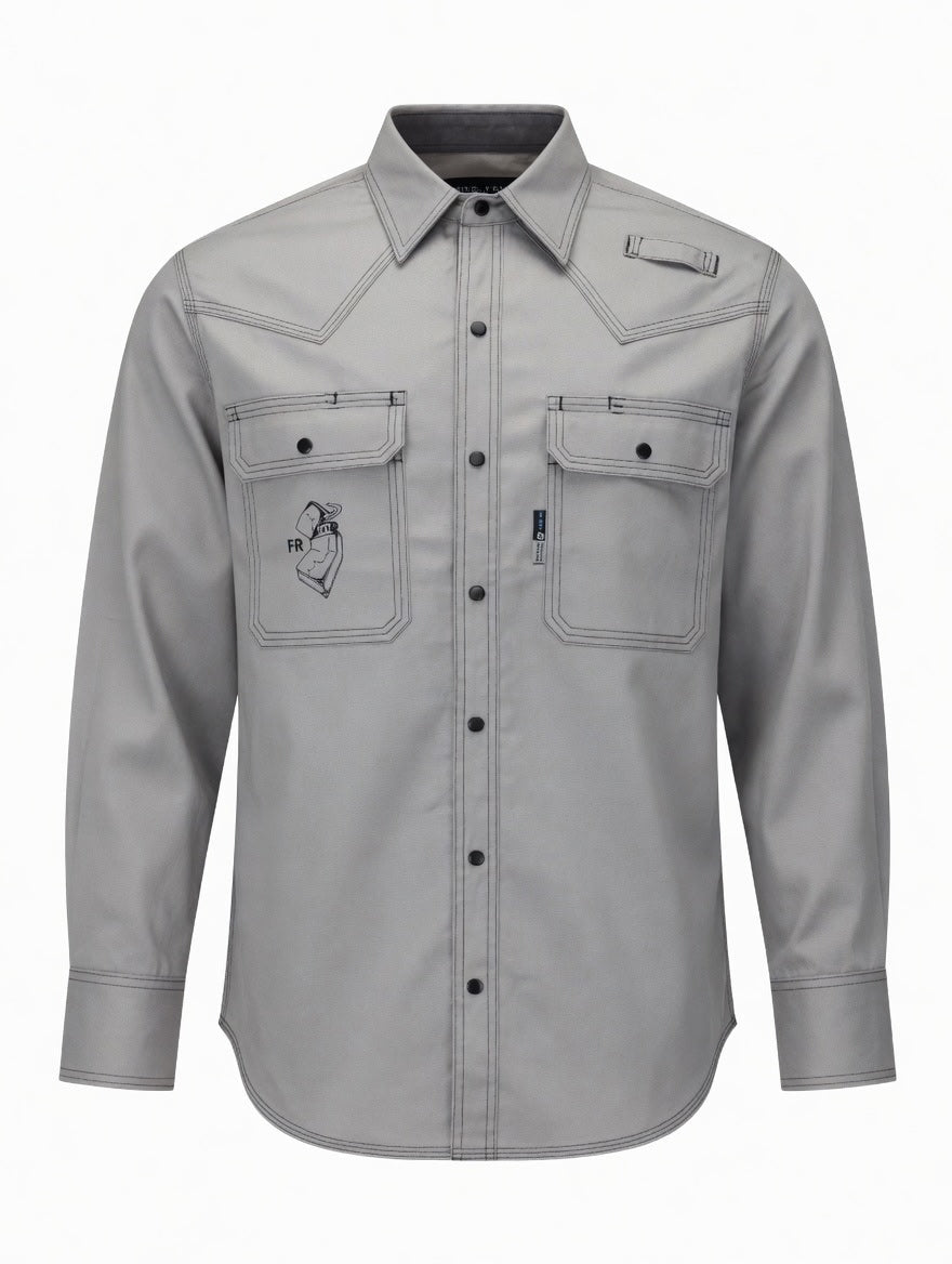 FR Western Style Button-up shirt  - Gray