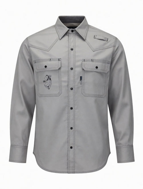 FR Western Style Button-up shirt  - Gray