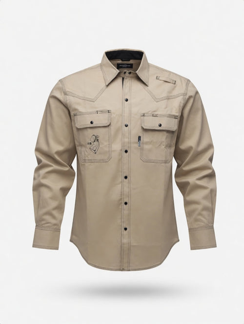FR Western Style Button-up shirt  - Khaki